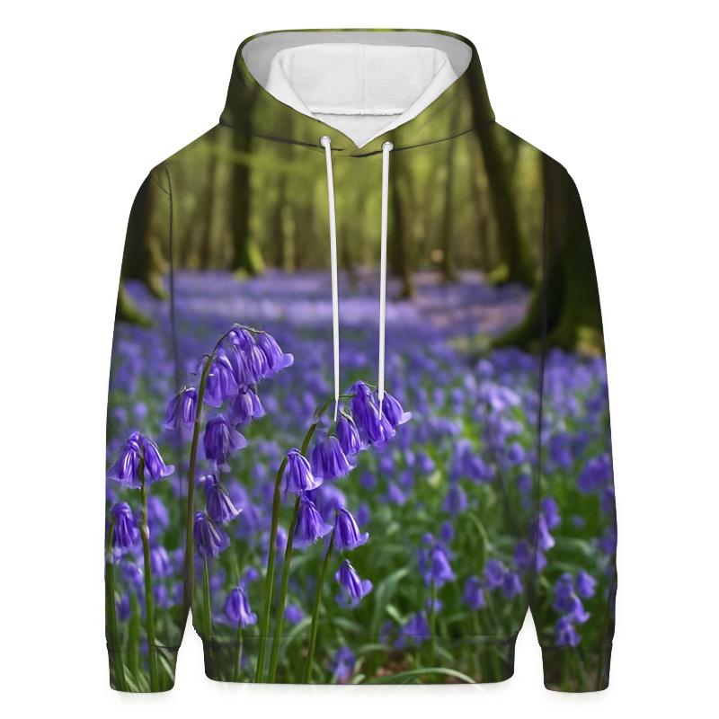 Bluebell Carpet In Ancient Woodland printed hoodies