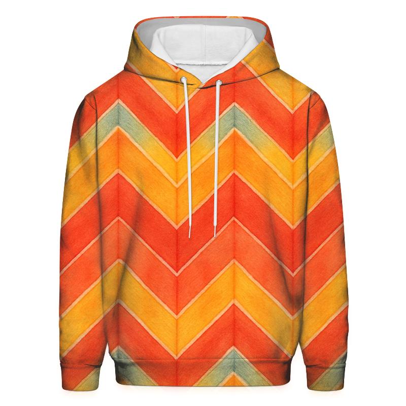 Sunset Chevron Accordion Waves graphic hoodies