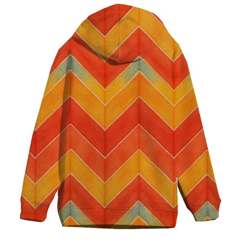 Sunset Chevron Accordion Waves graphic hoodies