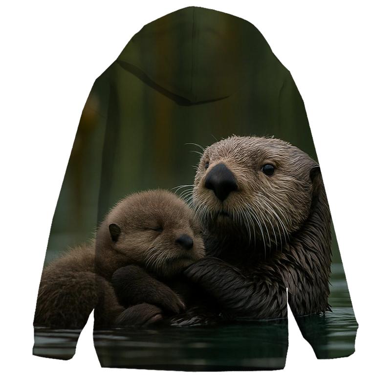 Kelp Forest Sea Otter Cradle pullover hoodies