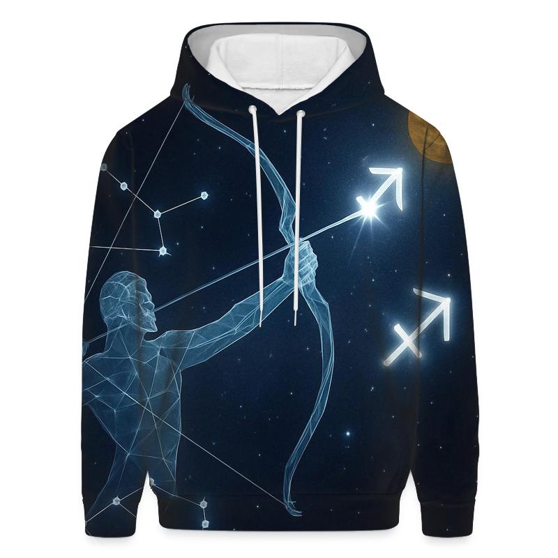 Sagittarius Cosmic Archer Trajectory zip-up hoodies