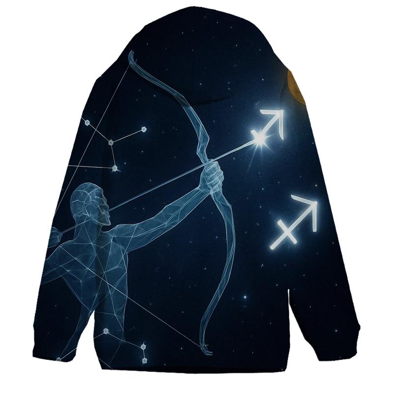 Sagittarius Cosmic Archer Trajectory zip-up hoodies