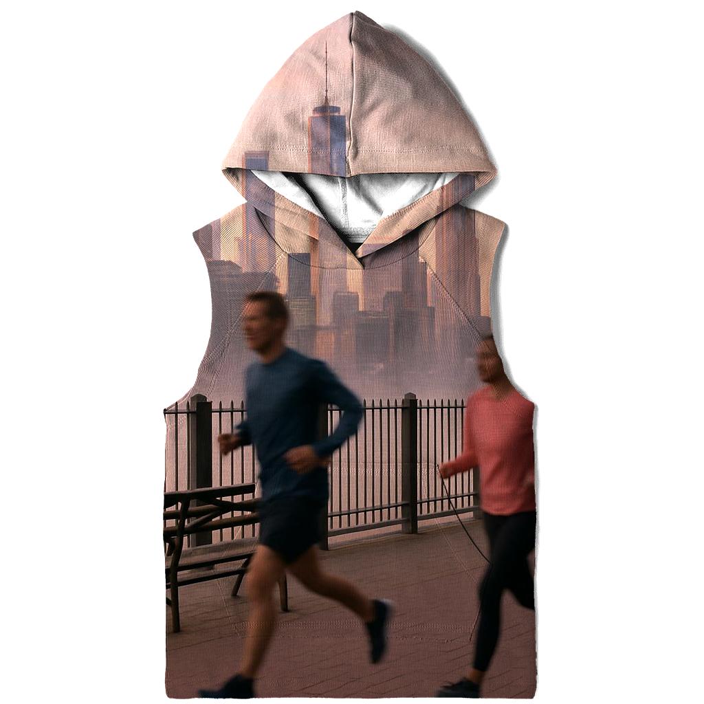 Early Morning Joggers On Brooklyn Heights Promenade embroidered hoodies