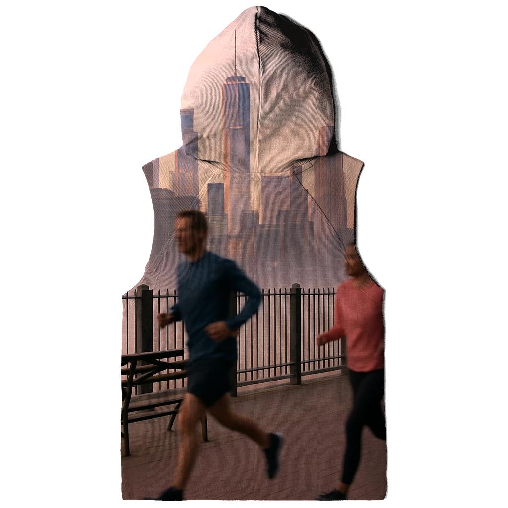 Early Morning Joggers On Brooklyn Heights Promenade embroidered hoodies