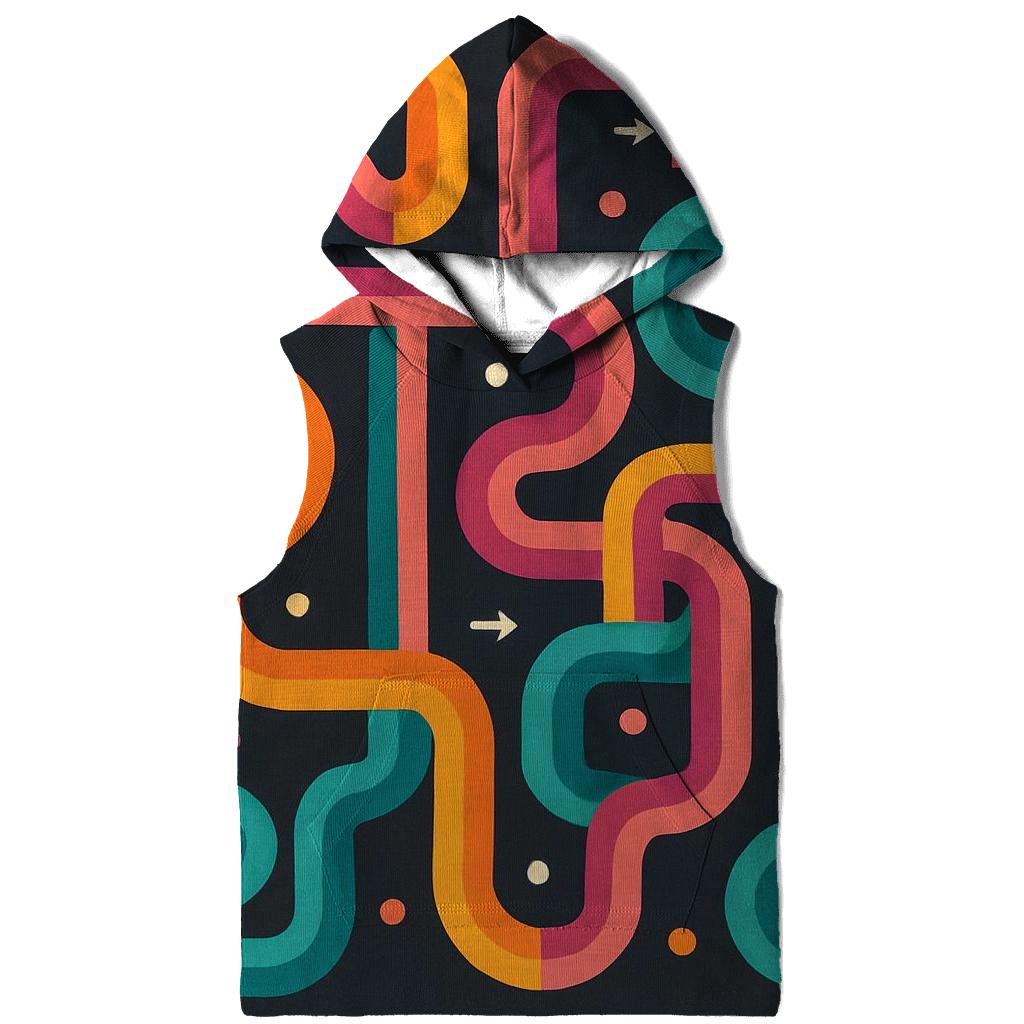 Psychedelic Rainbow Maze Paths premium hoodies