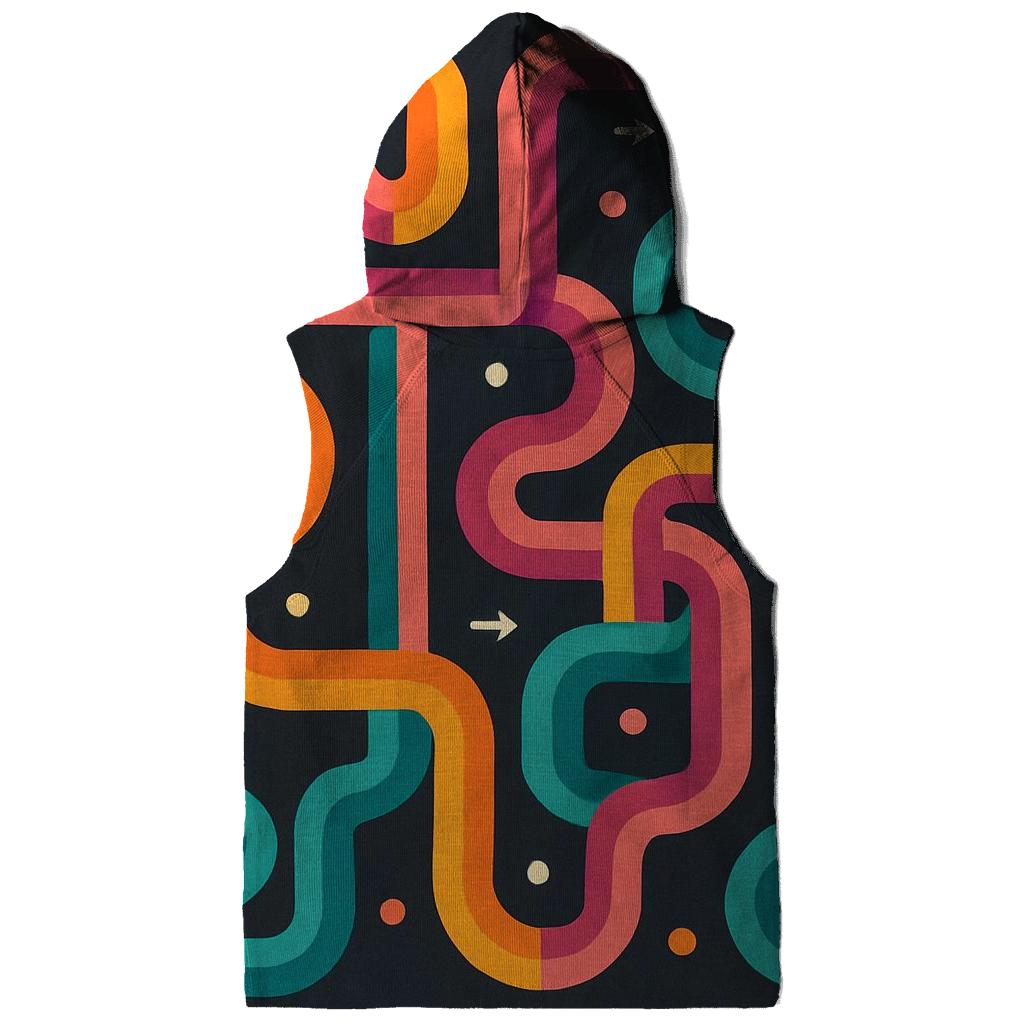 Psychedelic Rainbow Maze Paths premium hoodies