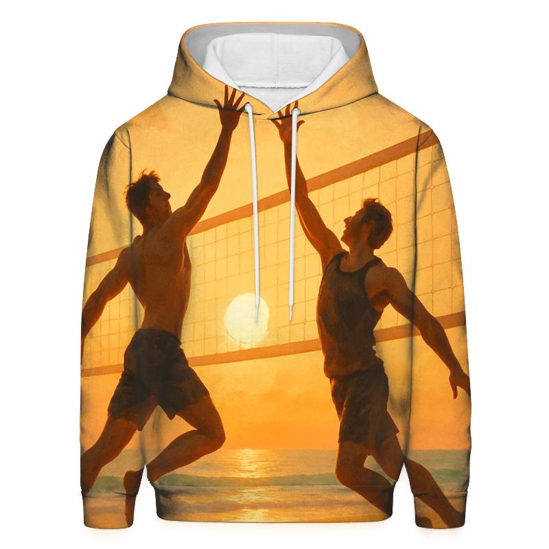 Sunrise Beach Volleyball Duel heavyweight hoodies