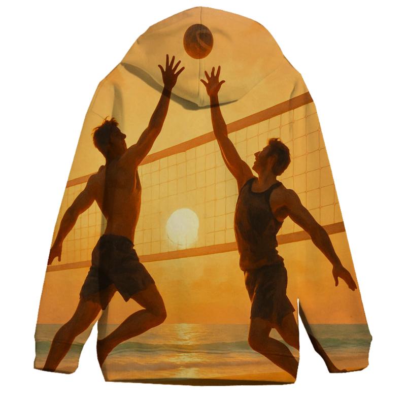 Sunrise Beach Volleyball Duel heavyweight hoodies