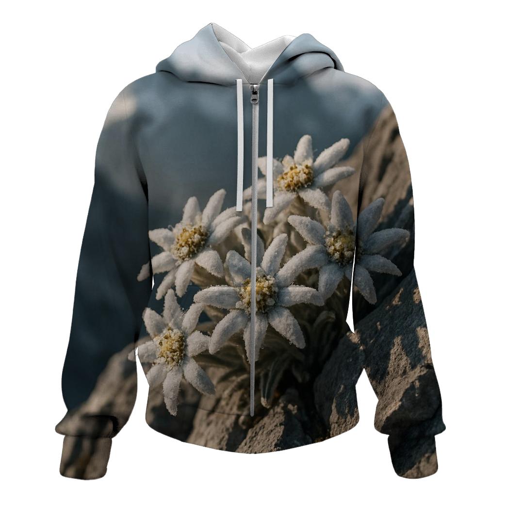 Alpine Edelweiss On Wind Carved Ridge designer hoodies