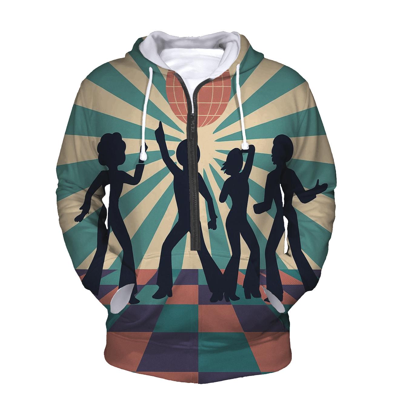 Groovy Checkerboard Dancefloor zip-up hoodies