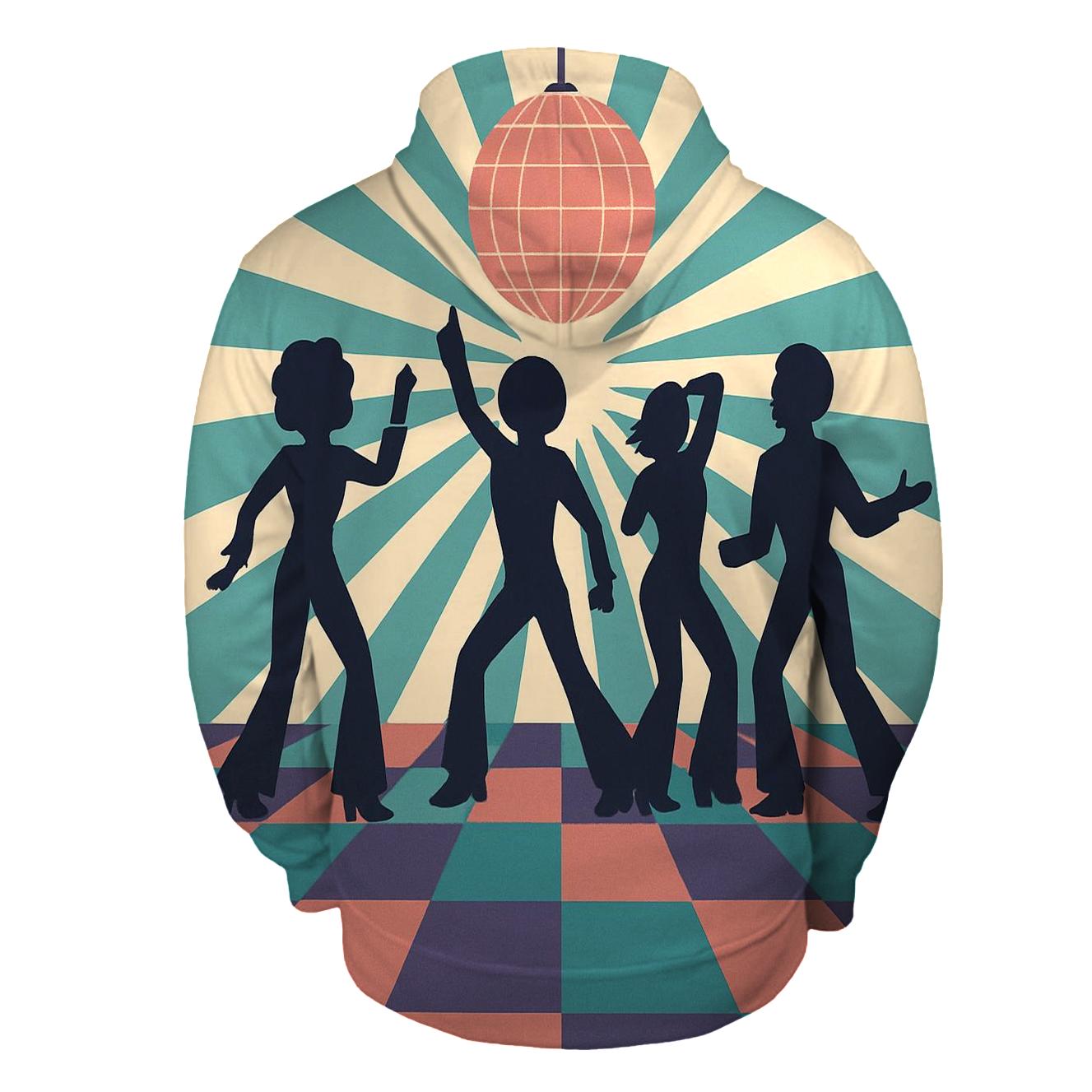 Groovy Checkerboard Dancefloor zip-up hoodies