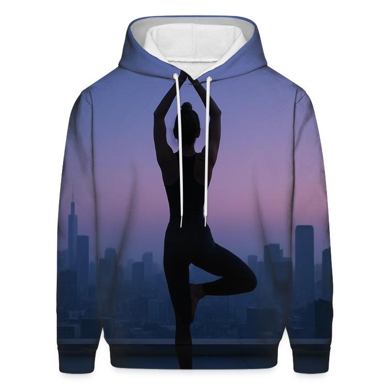 City Rooftop Yoga Flow printed hoodies