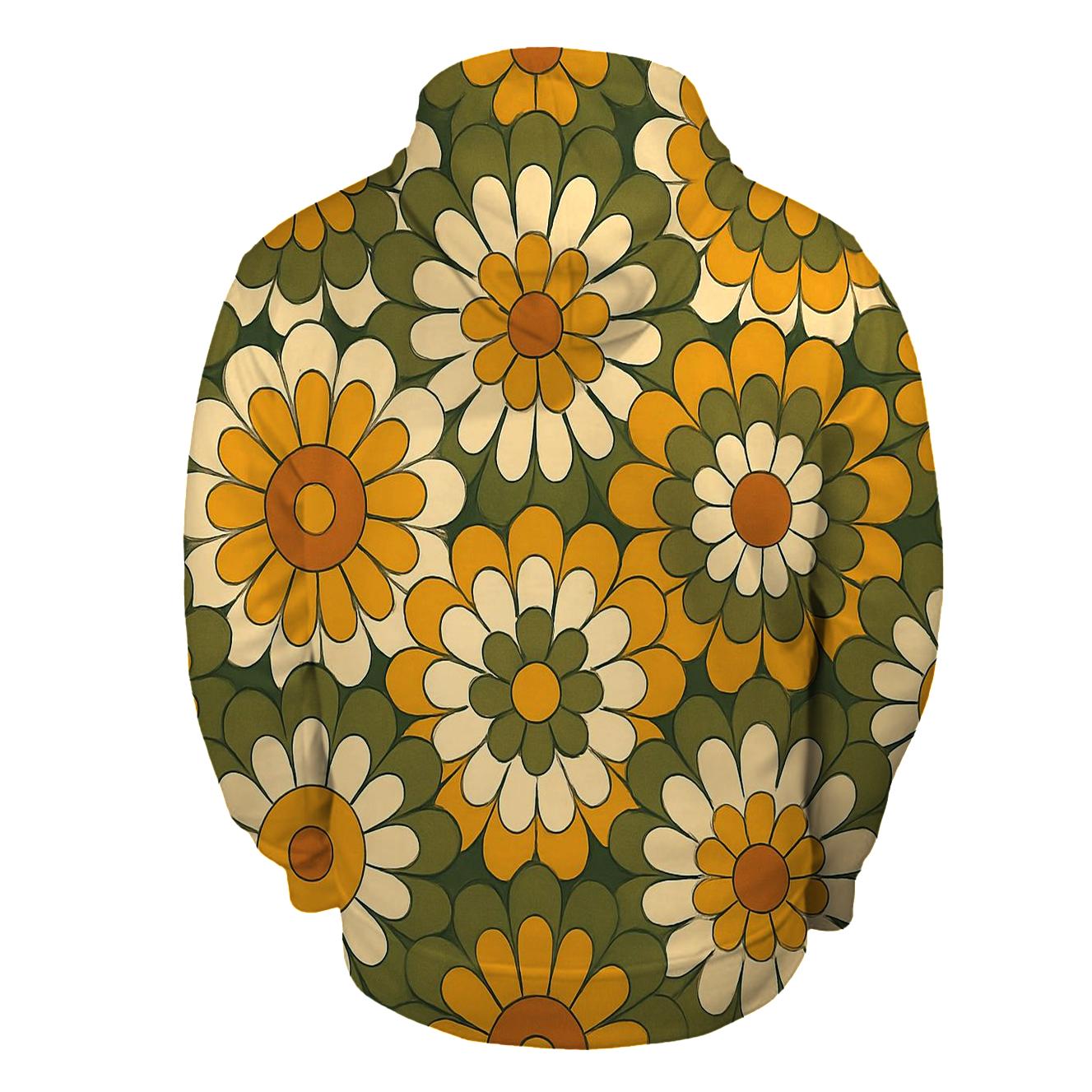 Flower Power Kaleidoscope Rings zip-up hoodies