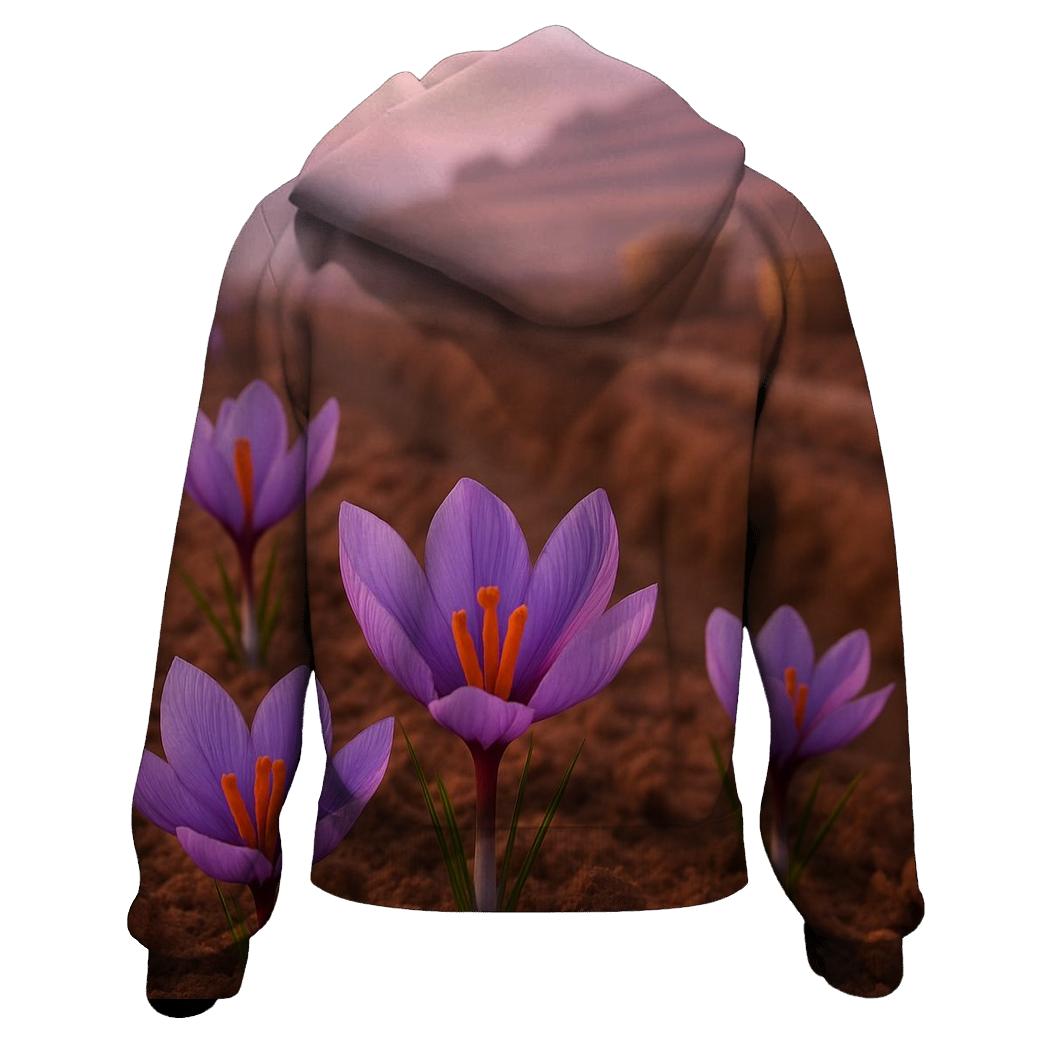 Saffron Crocus Harvest At Dawn premium hoodies