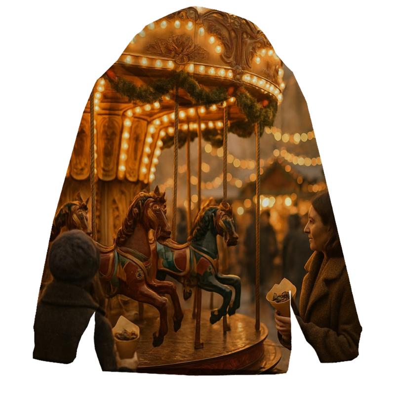 Christmas Market Carousel At Golden Hour lightweight hoodies