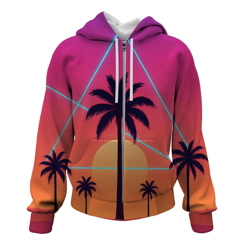Laser Palm Mirage zip-up hoodies