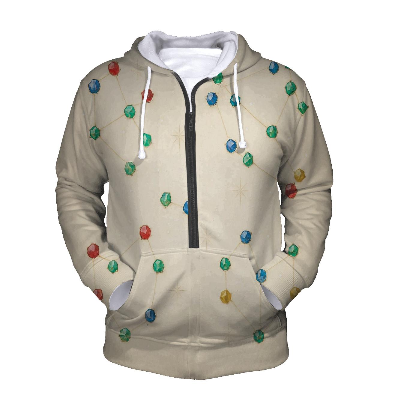 Gilded Gem Constellation Veil zip-up hoodies