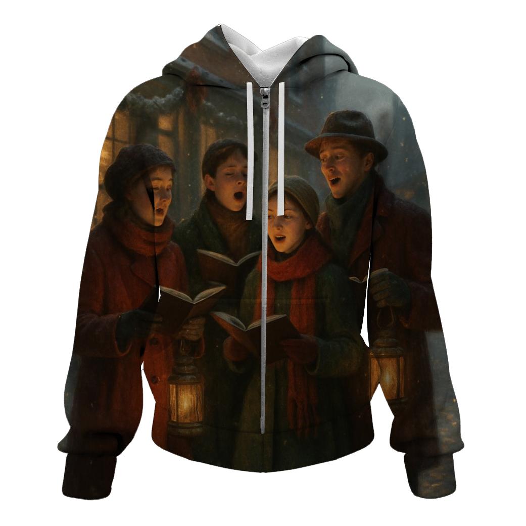 Candlelit Carolers On The Snowy Corner custom hoodies
