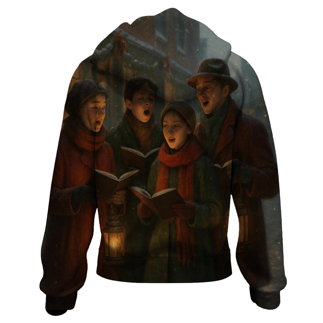 Candlelit Carolers On The Snowy Corner custom hoodies
