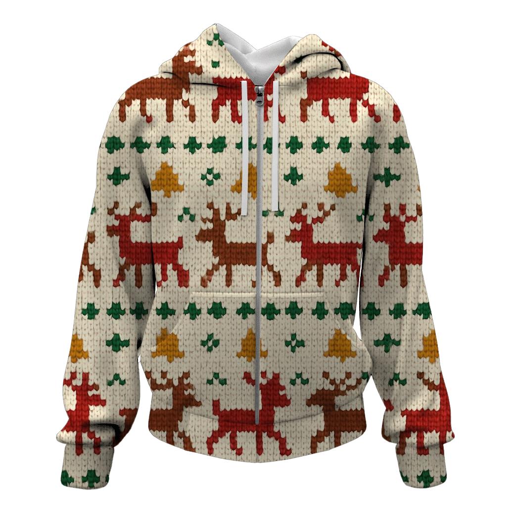 Reindeer Polka March Design heavyweight hoodies