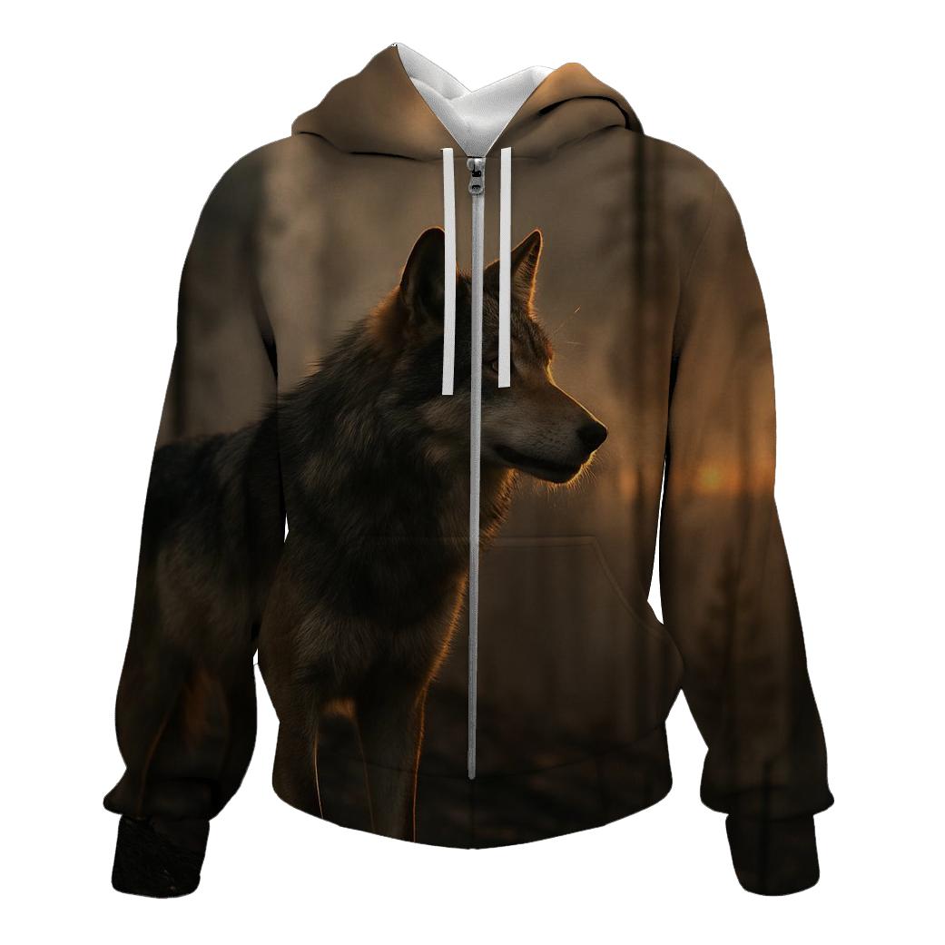 Wildfire Edge Smoke Wolf printed hoodies