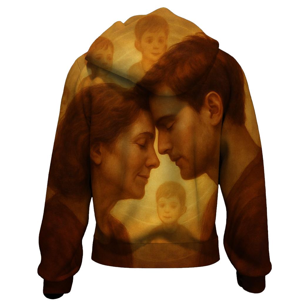 The Heartbeat Between Two Worlds zip-up hoodies