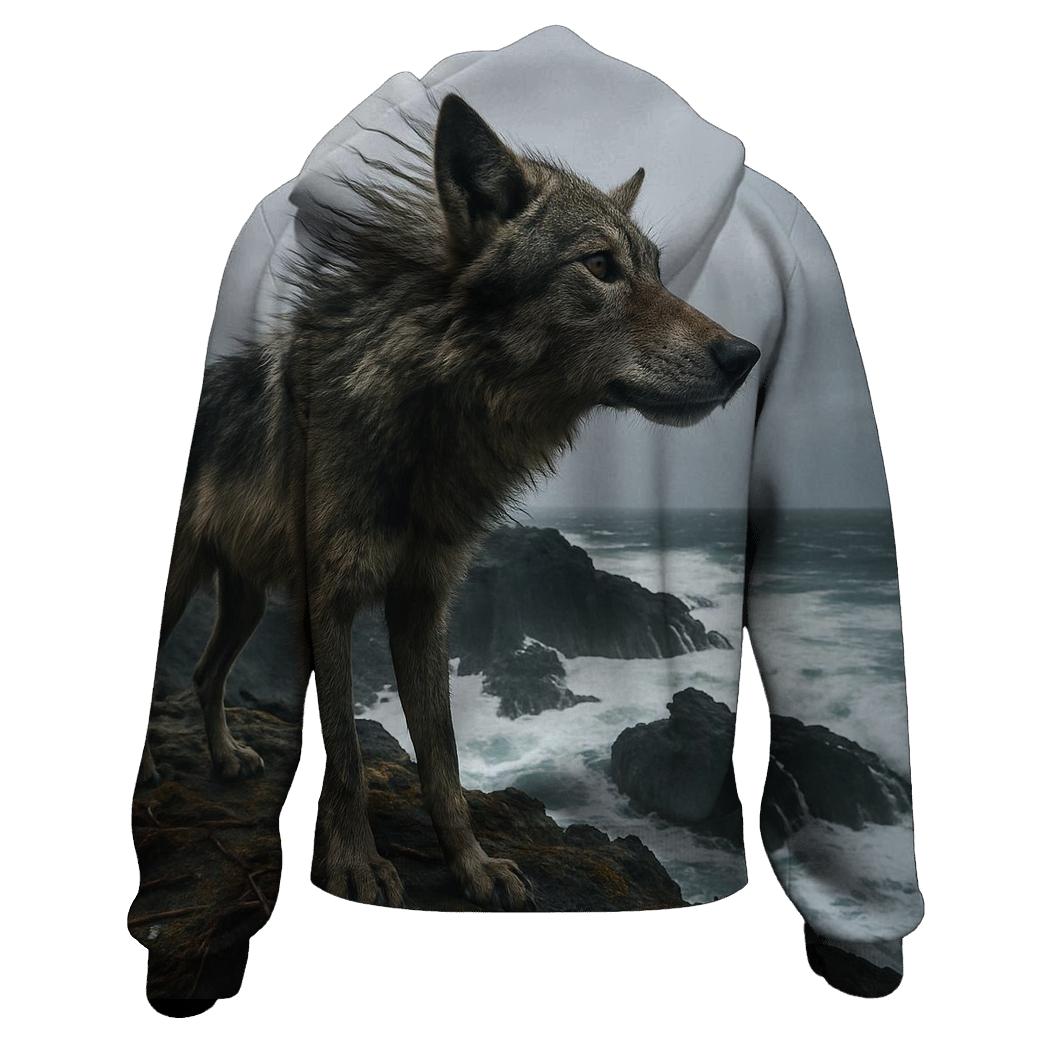 Coastal Cliff Updraft Wolf zip-up hoodies