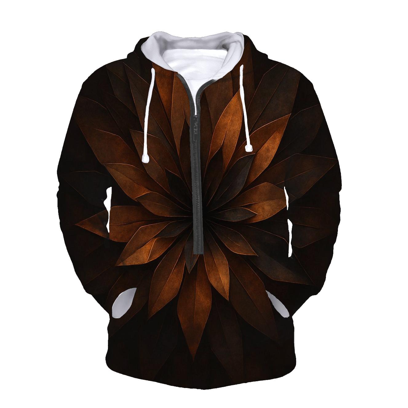 Bronze Ember Facet Bloom graphic hoodies