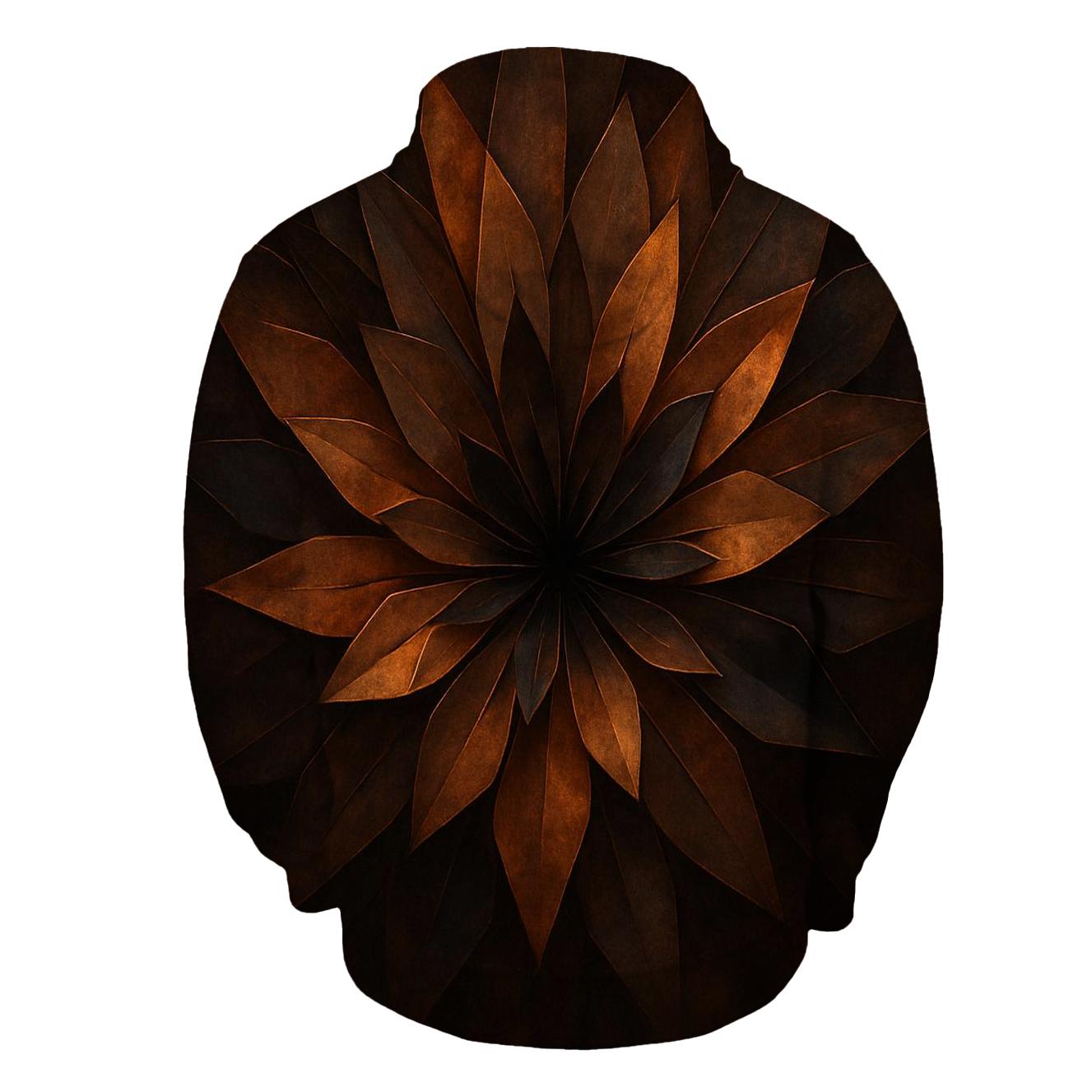 Bronze Ember Facet Bloom graphic hoodies
