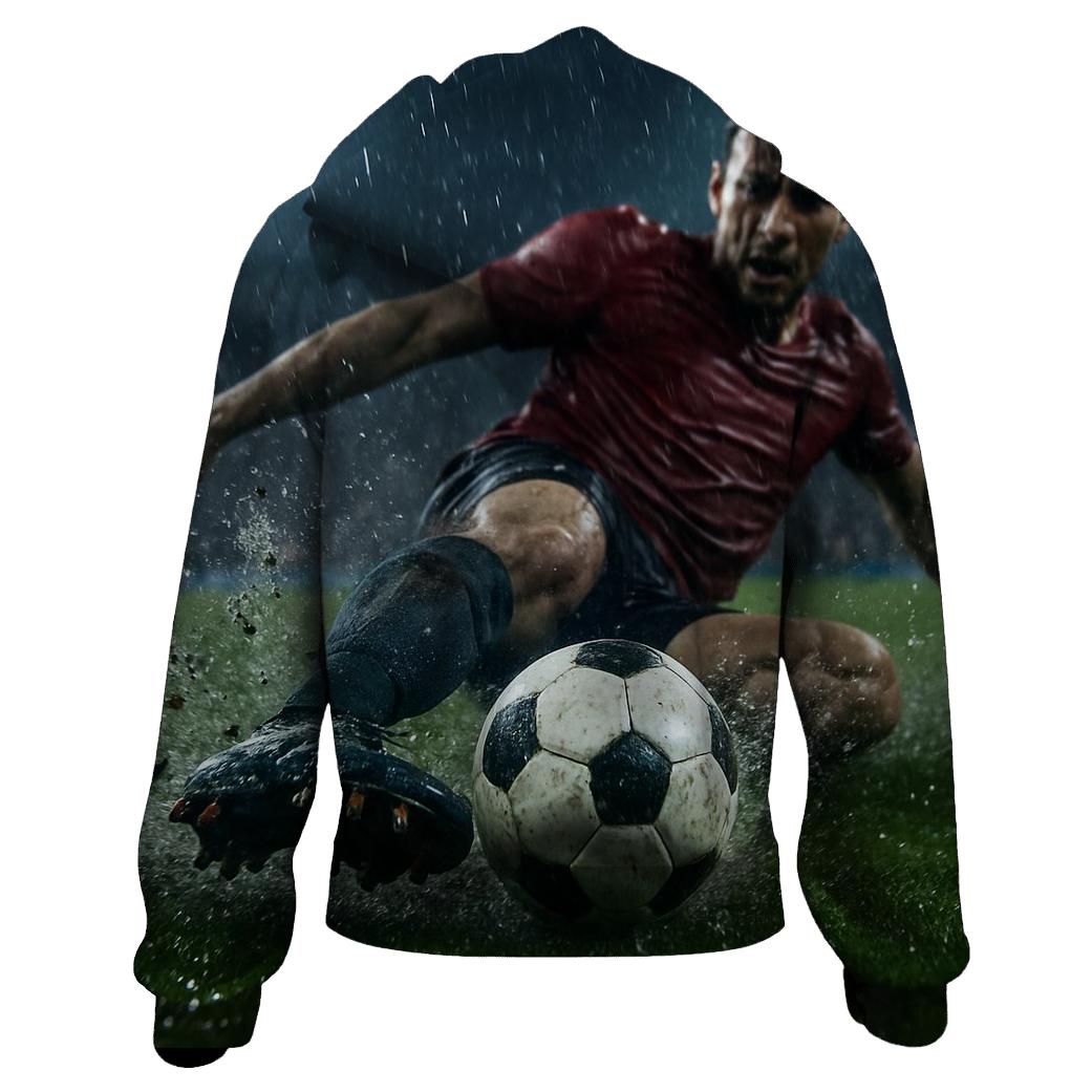 Rain Soaked Football Glory printed hoodies