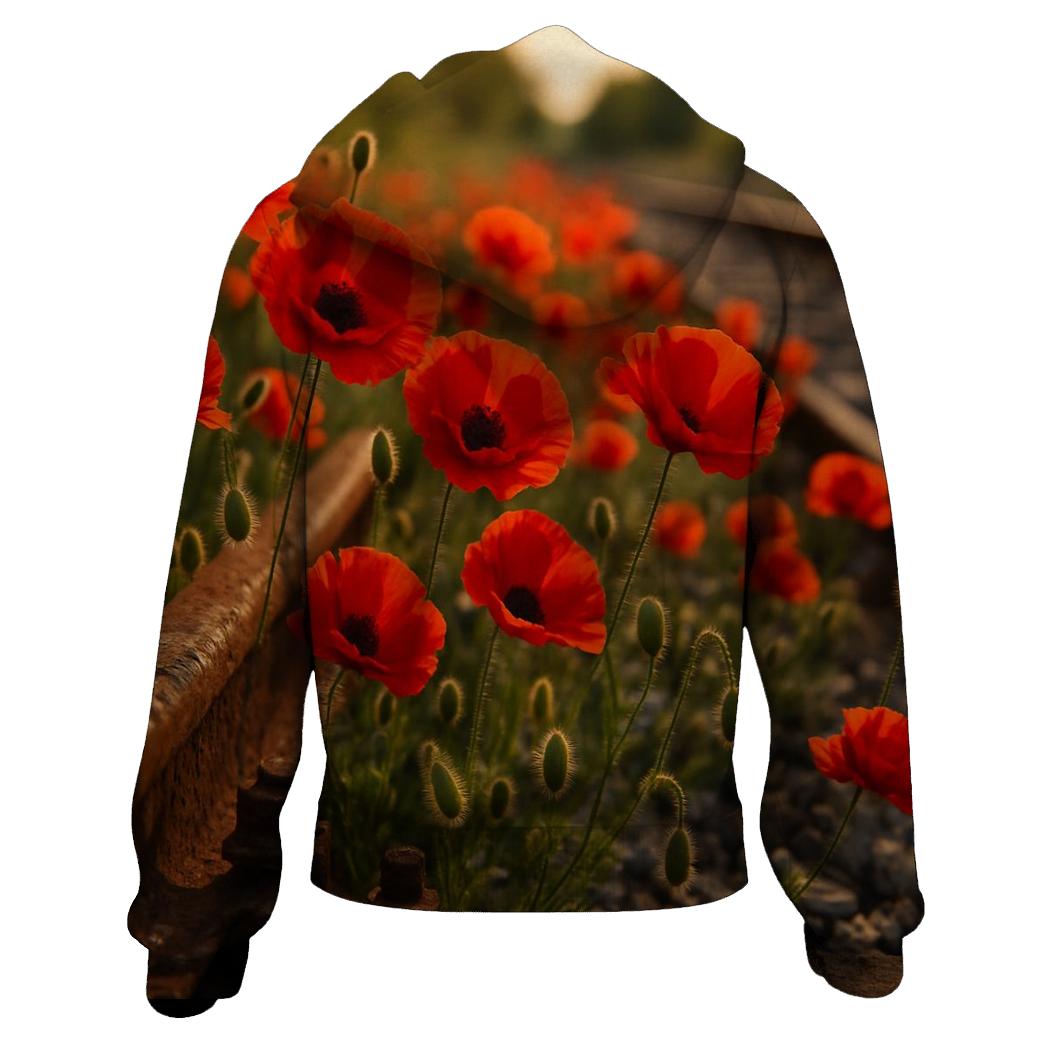 Wild Poppies Along Abandoned Railway hoodies fashion