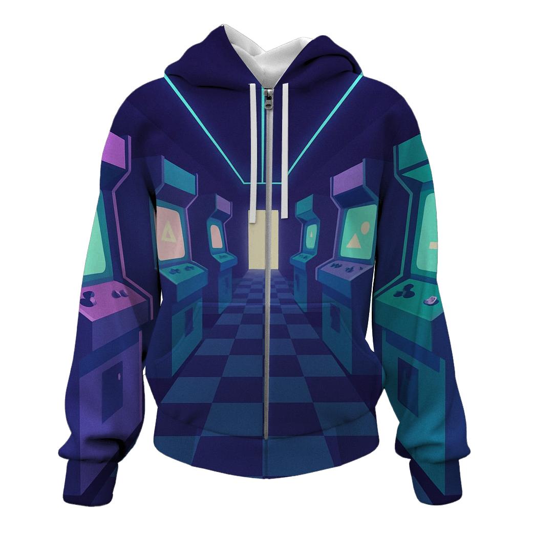Vaporwave Arcade Hall printed hoodies