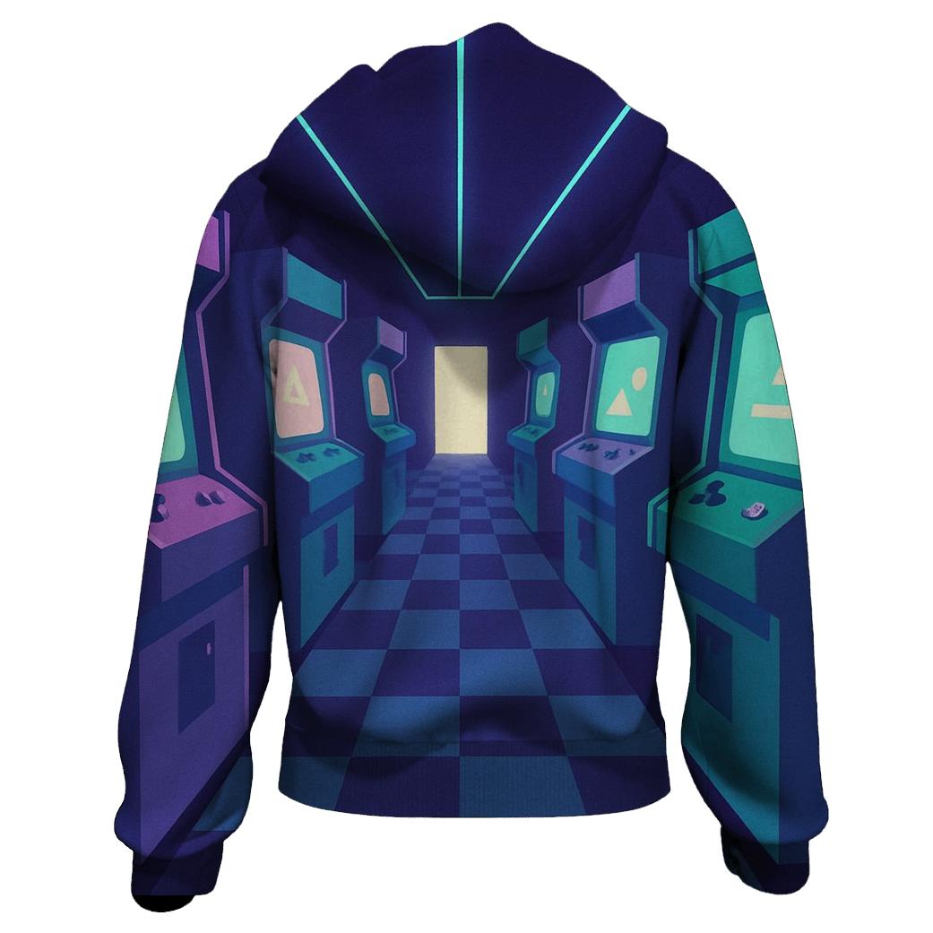 Vaporwave Arcade Hall printed hoodies