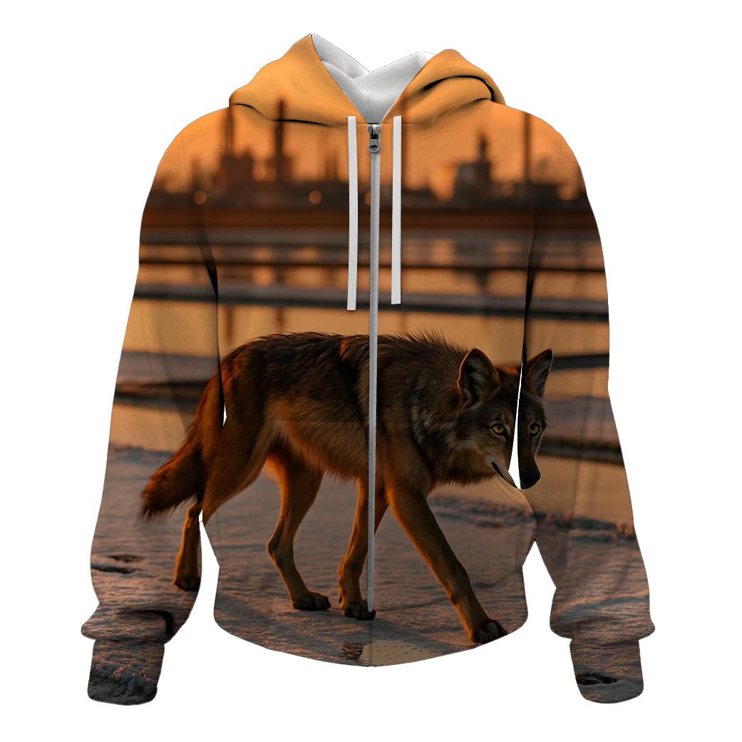 Industrial Salt Flat Wolf printed hoodies