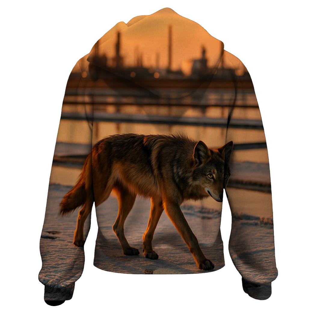 Industrial Salt Flat Wolf printed hoodies