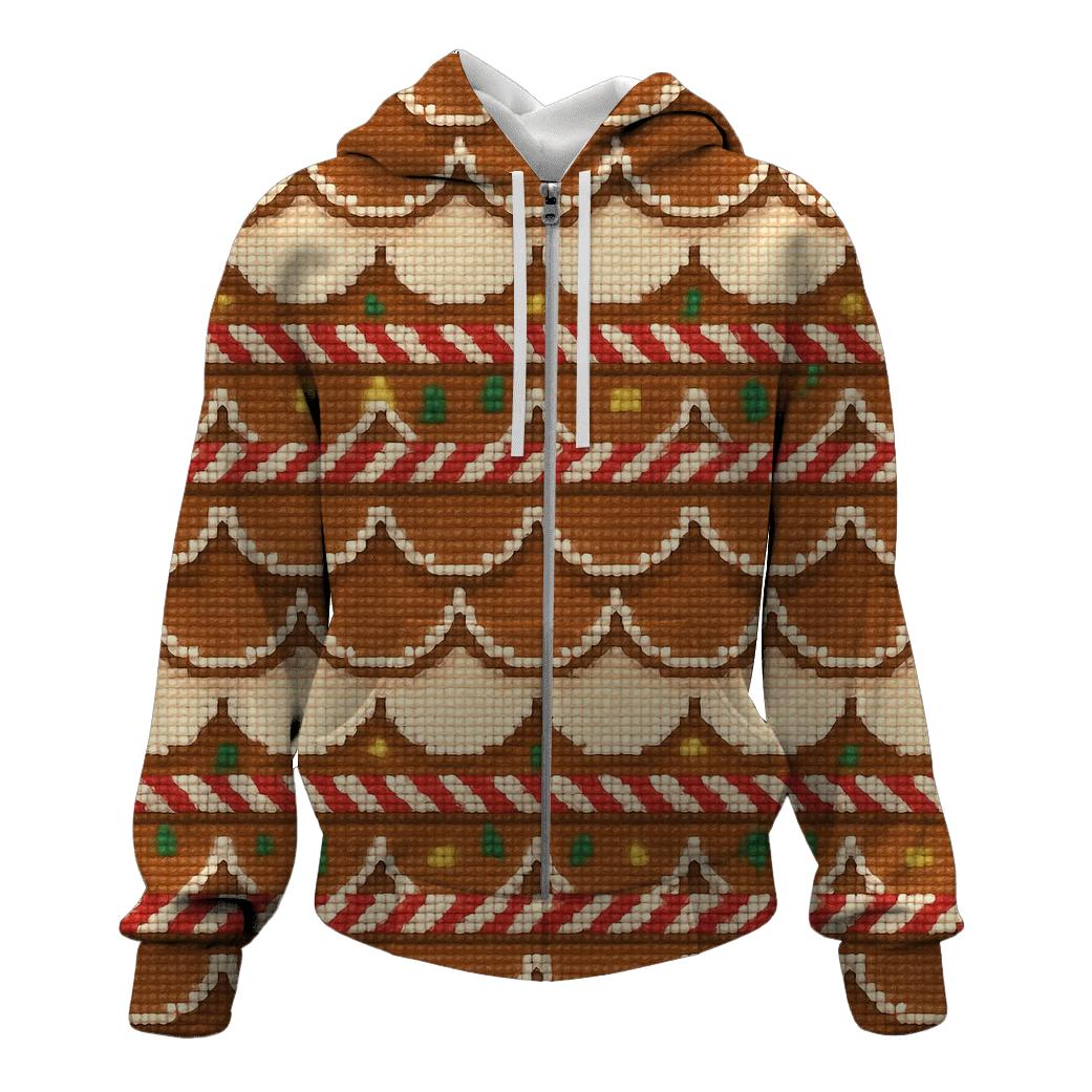 Gingerbread House Roof Tiles Design premium hoodies