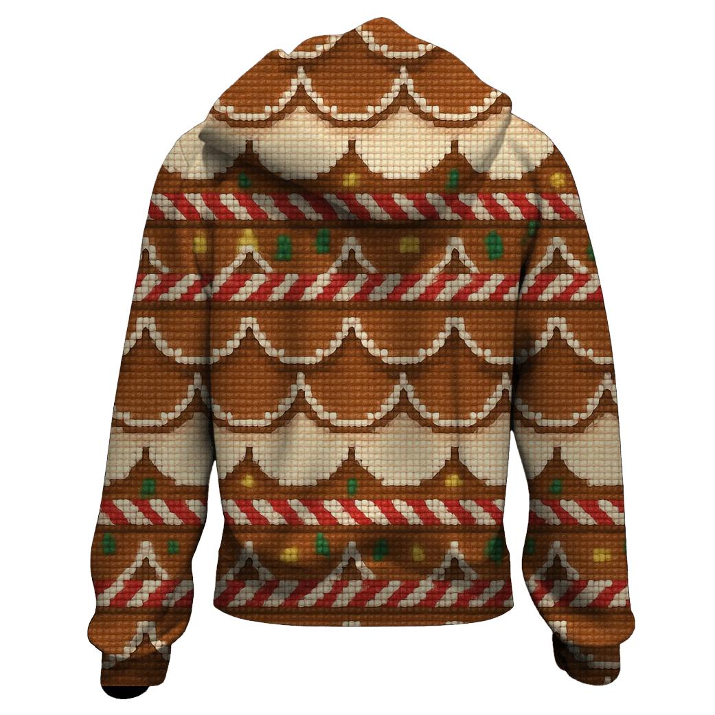 Gingerbread House Roof Tiles Design premium hoodies