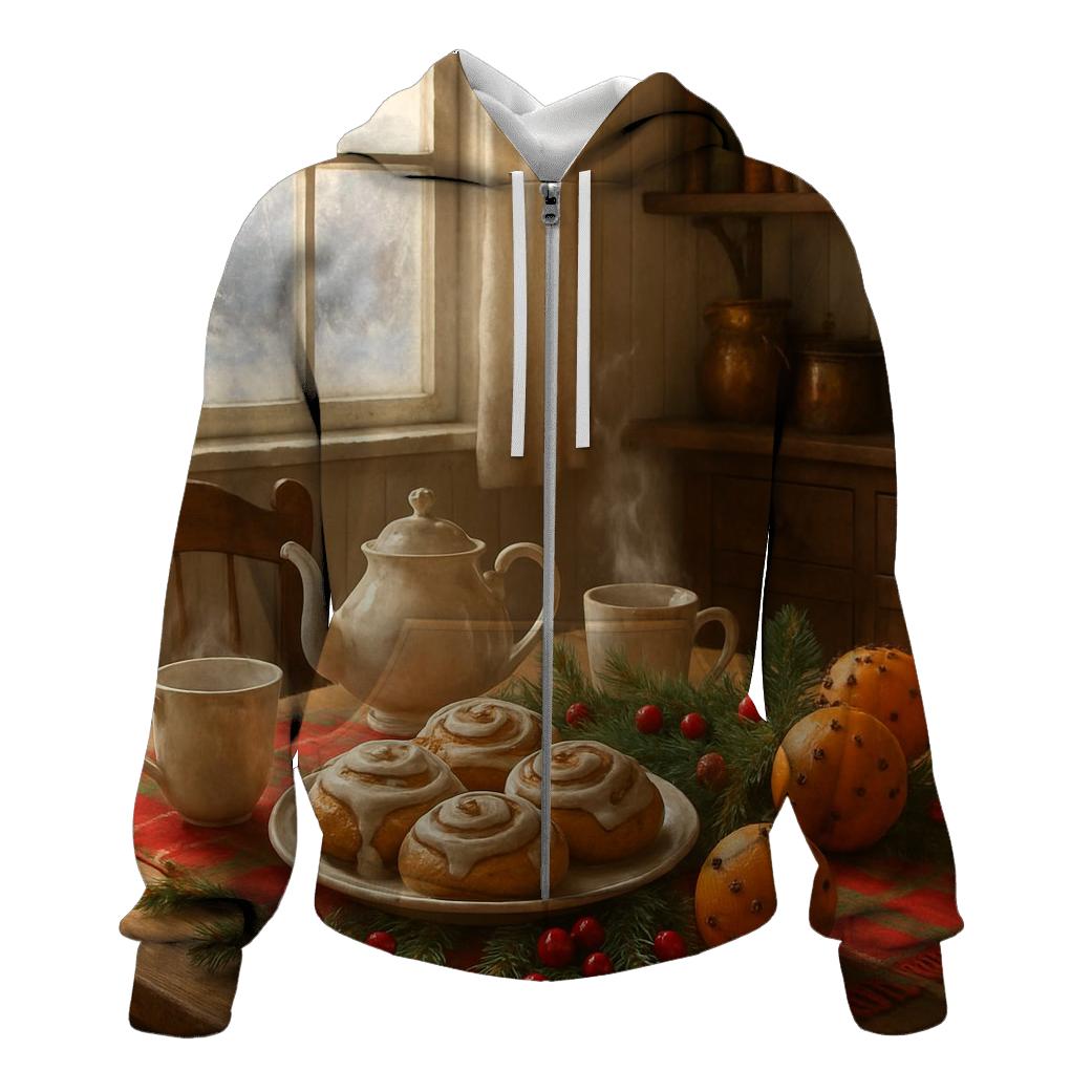 Christmas Breakfast In The Sunlit Kitchen printed hoodies