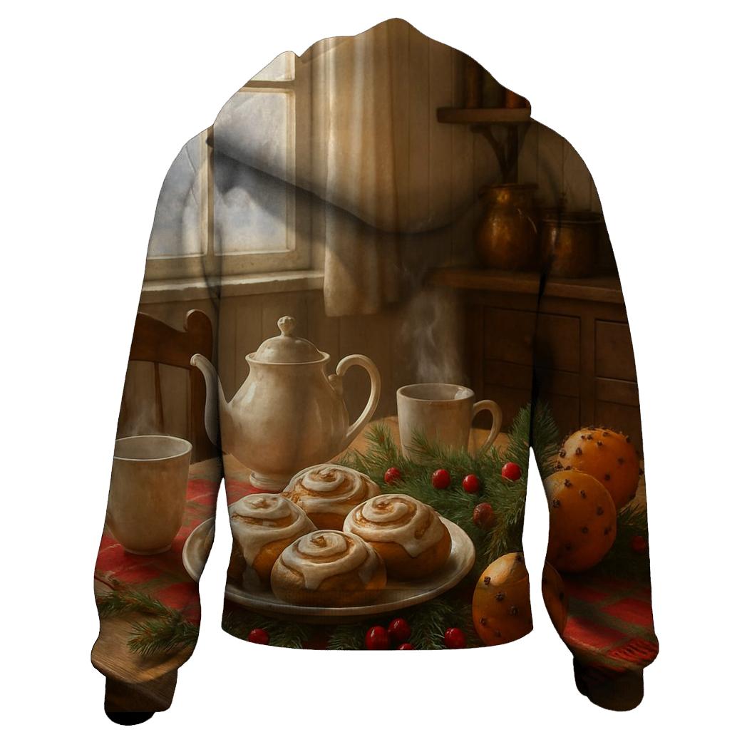 Christmas Breakfast In The Sunlit Kitchen printed hoodies