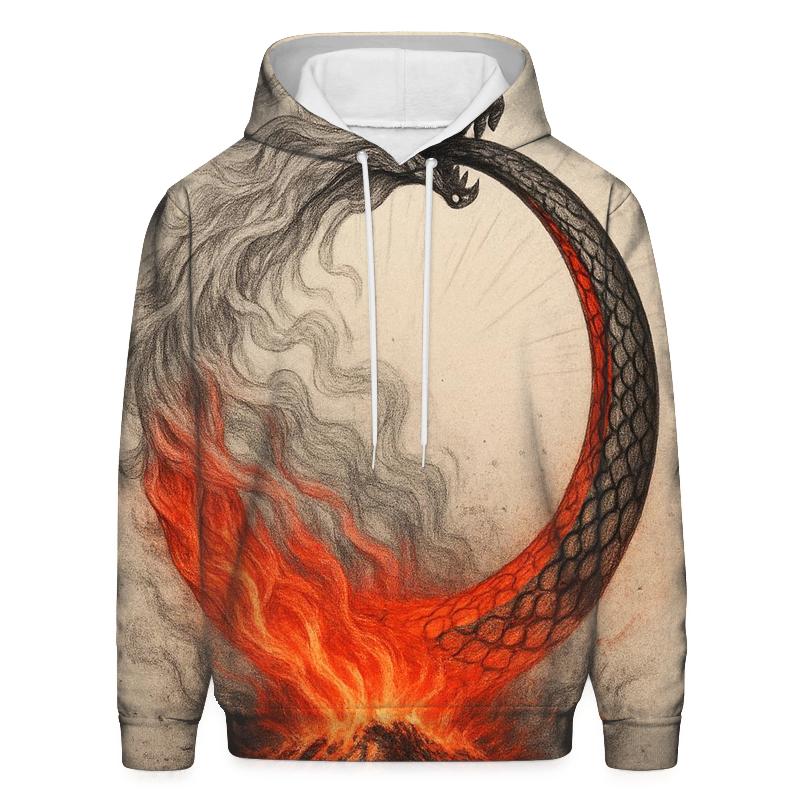Phoenix Ash Ouroboros printed hoodies