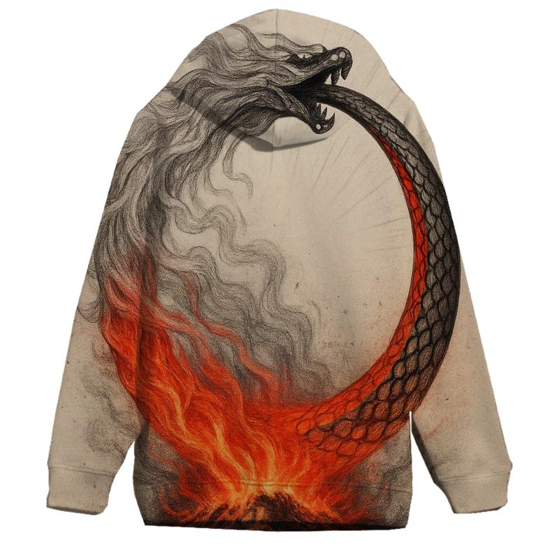 Phoenix Ash Ouroboros printed hoodies