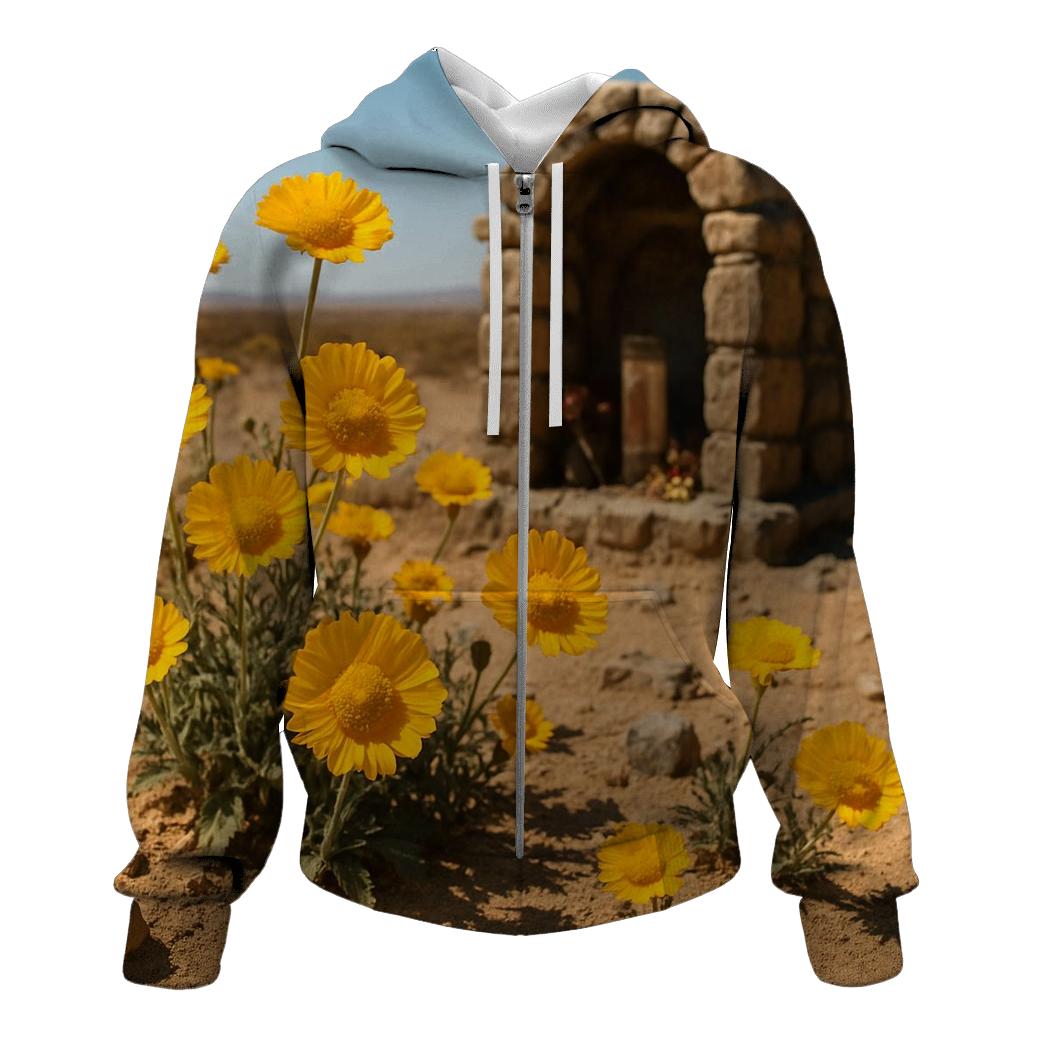 Desert Marigolds At Roadside Shrine lightweight hoodies
