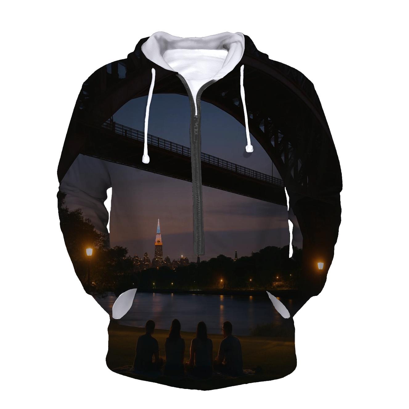 Astoria Park Night Picnic With Distant Midtown Glow hoodie styles