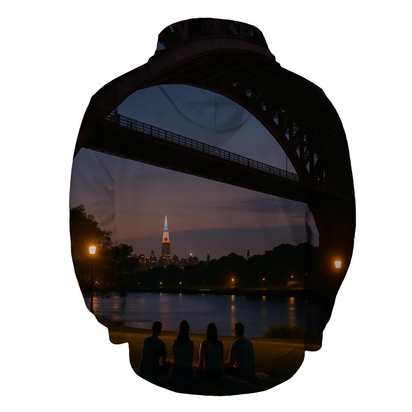 Astoria Park Night Picnic With Distant Midtown Glow hoodie styles