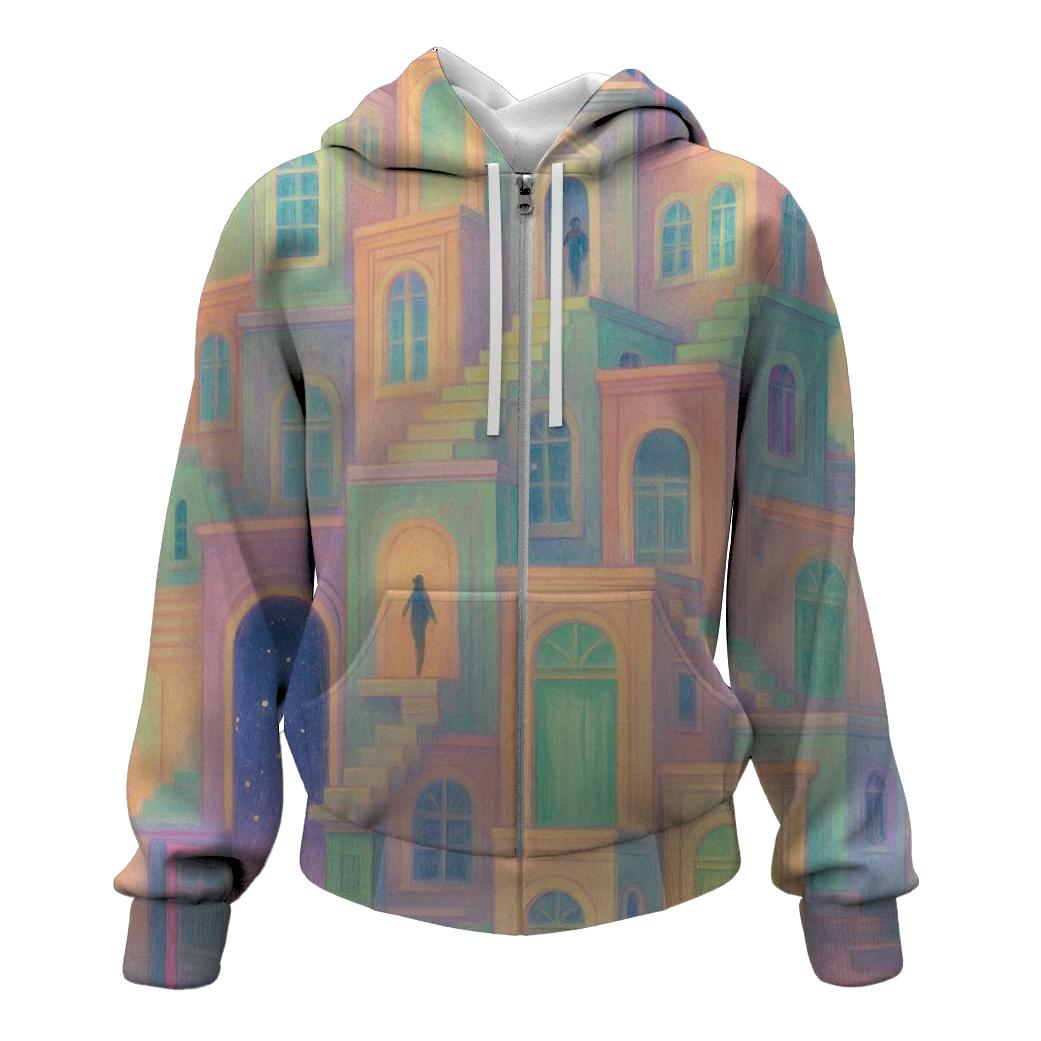 Mismatched Doorway City lightweight hoodies