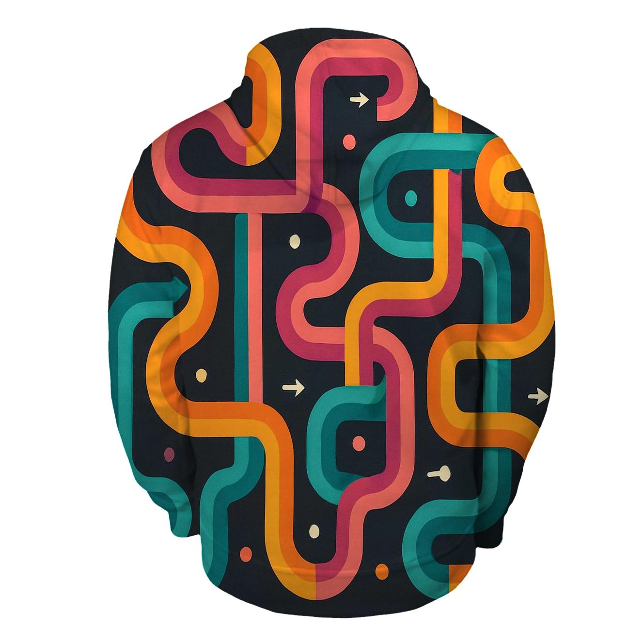 Psychedelic Rainbow Maze Paths designer hoodies
