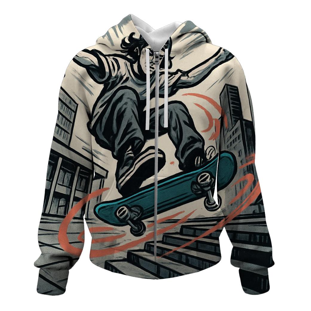 Urban Freestyle Skateboarding Lines premium hoodies