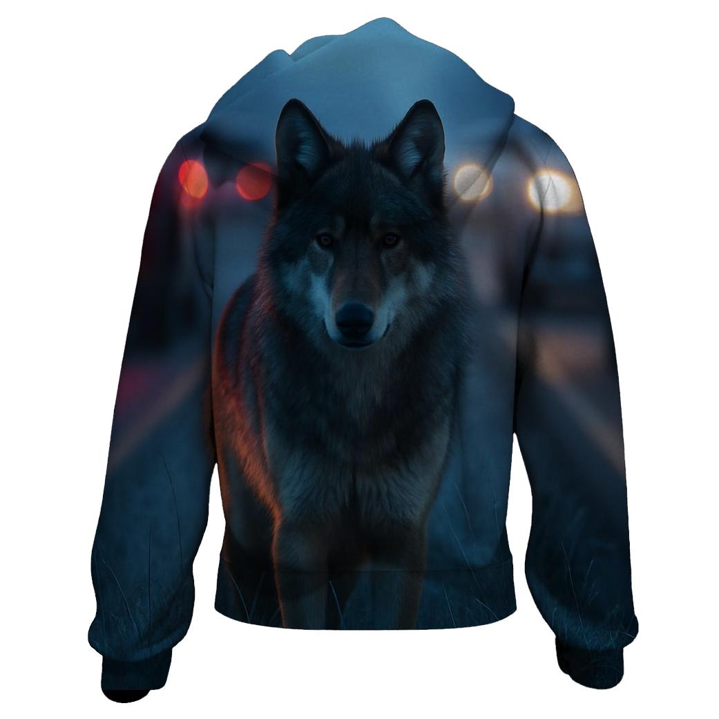 Highway Median Watching Wolf heavyweight hoodies