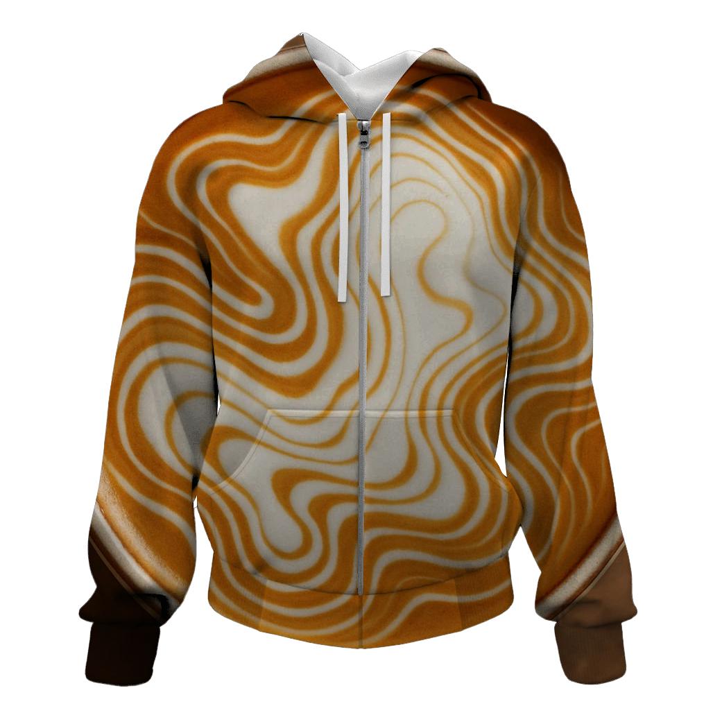 Latte Topography designer hoodies