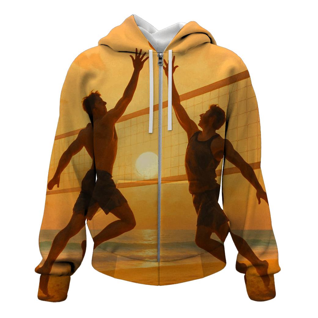 Sunrise Beach Volleyball Duel hoodie styles